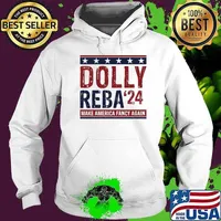 Dolly And Reba 2024 Make America Fancy Again Usa Flag Stars Hoodie