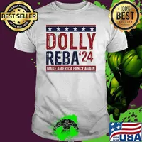 Dolly And Reba 2024 Make America Fancy Again Usa Flag Stars Unisex