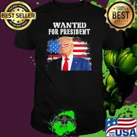 Donald Trump Mug Shot Wanted For U.S. President 2024 Usa Flag Unisex