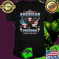 Eagle flying welcome to american freedom land of the free usa flag Unisex