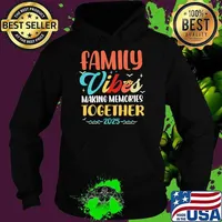 Family Vibes 2025 Making Memories Together Family Holiday Retro Hoodie
