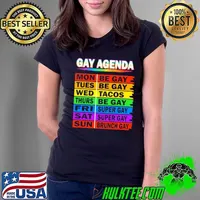 Gay Agenda Be gay Tacos Super Gay LGBT Pride Rainbow Flag Tacos Ladies Tee
