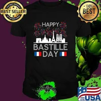 Happy Bastille Day France Paris French Flag Fireworks Unisex