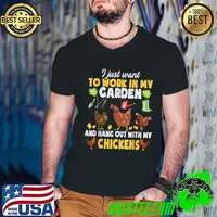 I Just Want To Work In My Garden Hang Out With Chicken Animal Guys V Neck