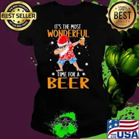 It's The Most Wonderful Time For A Beer Santa Dabbing Christmas in July T-Shirt