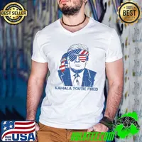 Kamala you're fired donald trump president usa flag vote Guys V Neck