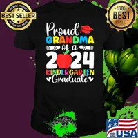 Proud Grandma Class Of 2024 Kindergarten Graduate Apple Back To School Unisex