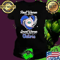 Real Women Love Softball Smart Women Love The Florida Gators 2024 Diamond Heart Ladies tee