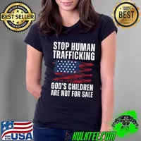 Stop Human Trafficking God's Children Are Not For Sale US Flag Ladies Tee