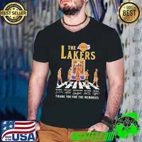 The Los Angeles Lakers 77 Years 1947-2024 Signatures Thank You For The Memories Abbey Road Guys V Neck
