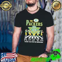 The Packers Reggie White Ray Nitschke Brett Favre Aaron Rodgers Bart Starr Signature Thank You For The Memories Guys V Neck