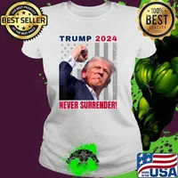 Trump 2024 Never Surrender In Pennsylvania July 13 2024 American Flag T-Shirt