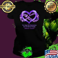 You May Not Remember but I'll Never Forget Purple Ribbon Alzheimer's Butterflies T-Shirt