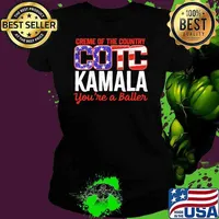 Creme of the country cotc kamala you're a baller usa flag Ladies tee