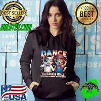Dance the Harris Walz Two Steps Foward No Step Back Sunglasses USa Flag Cat Ladies Kamala Harris Hoodie
