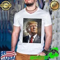 Funny Presidential Election 2024 Donald Trump Portrait Oil Painting Shirt