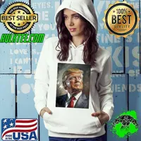 Funny Presidential Election 2024 Donald Trump Portrait Oil Painting Hoodie