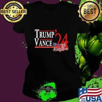 Funny Trump Vance 2024 President Trump Supporter Re-Election Usa Flag Ladies tee