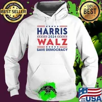 Harris Walz 2024 Save Democracy 47 president Hoodie