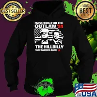 I'm voting the outlaw 24 the hillbilly take america trump vance usa flag Hoodie