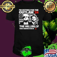 I'm voting the outlaw 24 the hillbilly take america trump vance usa flag Unisex