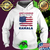 Just a Human Who Loves Kamala American Flag Election 2024 Hoodie