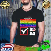 Kamala Harris For President 2024 LGBTQ Gay Pride USA Flag T-Shirt