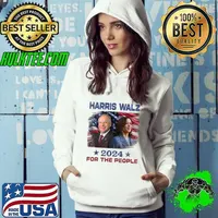 Kamala Harris Tim Walz Waltz 2024 For The People American Flag Hoodie