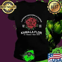 Latinos For Kamala Harris 2024 Vote Kama-la Flor Le Temenos Roses T-Shirt