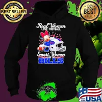Minnie Mouse Real Women Love Football Smart Women Love The Buffalo Bills Hoodie
