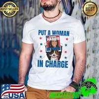 Put a Woman In Charge Kamala Harris And Cat For President 2024 T-Shirt