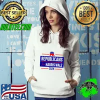 Republicans for harris walz Kamala Harris For President 2024 elephant Hoodie