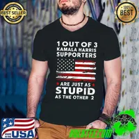 Trump 1 Out Of 3 Kamala Harris Supporters Stupid Other 2 Usa Flag T-Shirt