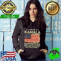 Vintage 1 Out of 3 Kamala Supporters Are Just As Stupid Are Anti Joke American Flag Hoodie
