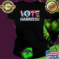 Vote Harris Walz 2024 Book Strong Uterus Lgbt T-Shirt
