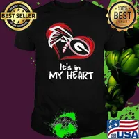 Atlanta Falcons And Georgia Bulldogs Football Its In My Heart Valentines Day shirt