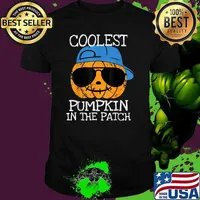 Coolest Pumpkin In The Patch Halloween Sunglasses Black T-Shirt