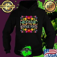 Hispanic Heritage Month National Latino Pretty Flower Flags Hoodie