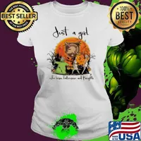 Just A Girl Who Love Halloween And Army Black Knights Football Ladies tee