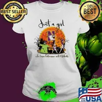 Just A Girl Who Love Halloween And Northwestern Wildcats Football Ladies tee