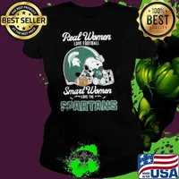 Michigan State Spartans x Snoopy Real Women Love Football Smart Women Helmet 2024 Ladies tee
