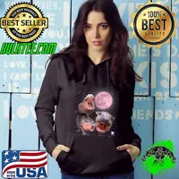 Moo Deng The Famous Baby Bouncy Pig Cute Baby Hippo Moon Hoodie