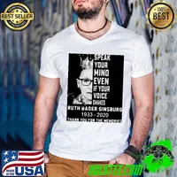 Ruth Bader Ginsburg Speak Your Mind Even If Your Voice Shakes Thank You For The Memories Signature shirt