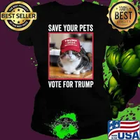 Save Your Pets Vote for Trump US Election Quote Vote Hat Red Cat Ladies tee
