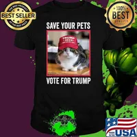 Save Your Pets Vote for Trump US Election Quote Vote Hat Red Cat T-Shirt