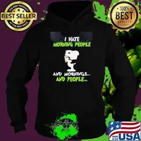 Sleepy Snoopy Drinking Coffee I Hate Morning People And Mornings And People Hoodie