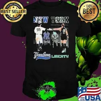 Aaron Judge New York Yankees X Sabrina Ionescu New York Liberty Signatures 2024 Shirt
