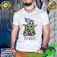 Baby Yoda Star Wars X Tennessee Titans NFL football season 2024 Guys V Neck