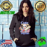 Cute but Psycho a girl wearing a hockey mask and wielding a chainsaw Hoodie