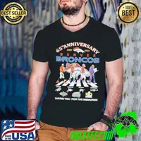 Denver Broncos 65th Anniversary 1959 2024 Legend Von Miller Terrell Davis John Elway And Mike Shanahan Signatures Guys V Neck